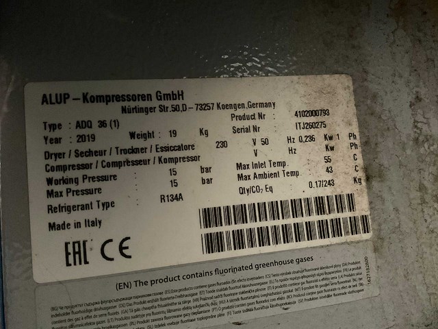 2019 alup sck 7-10 schroefcompressor - afbeelding 6 van  8