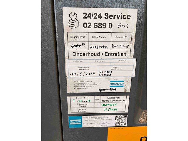2019 atlas copco ga200ff screw air compressor - afbeelding 4 van  9