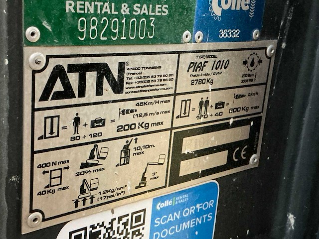 2019 atn piaf 1010 rups hoogwerker - afbeelding 14 van  21