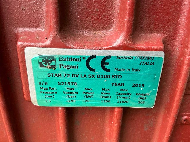 2019 battioni pagani star 72 dv la sx d100 std vacuümpomp - afbeelding 8 van  16