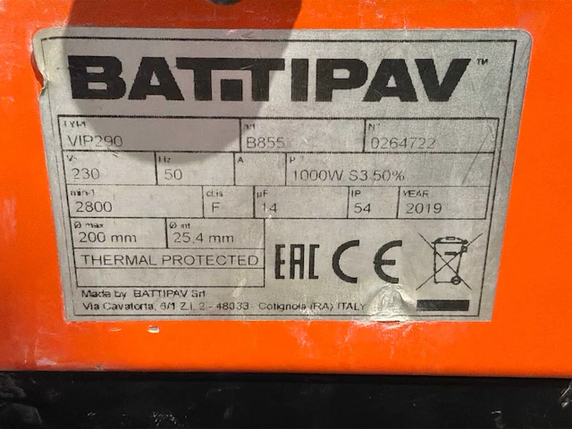 2019 battipav vip 290 tegelzaagmachine - 900mm - afbeelding 6 van  7