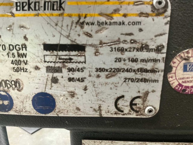 2019 beka-mak bmsy270dga bandzaagmachine - afbeelding 12 van  13