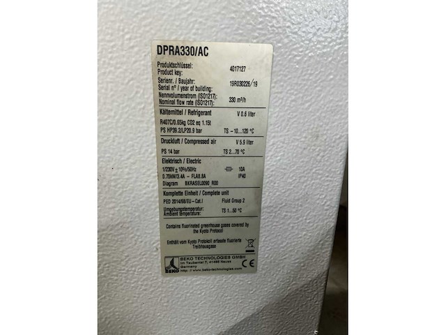 2019 beko drypoint ra dpra330/ac luchtdroger - afbeelding 5 van  5