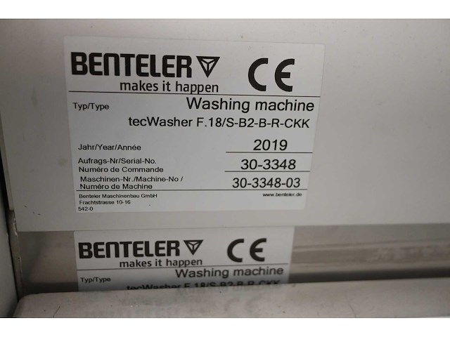 2019 benteler tecline tecwasher f.18/s-b2-b-r-ckk wasmachine met benteler tiltable unloading en conveyor system (c) - afbeelding 8 van  35