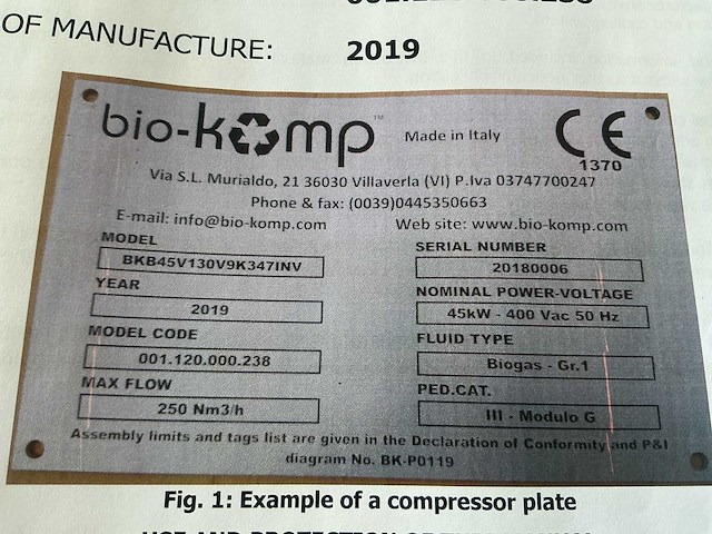 2019 bio-komp biogas / gas compressor 8 bar - afbeelding 32 van  46