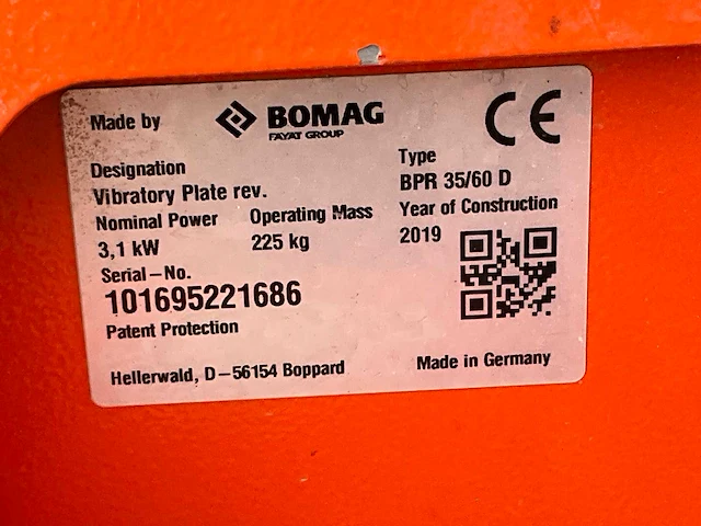 2019 bomag bvp 35/60d trilplaat - afbeelding 8 van  13