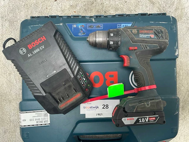 2019 bosch gsr 18v-28 boormachine accu 18v - afbeelding 1 van  3