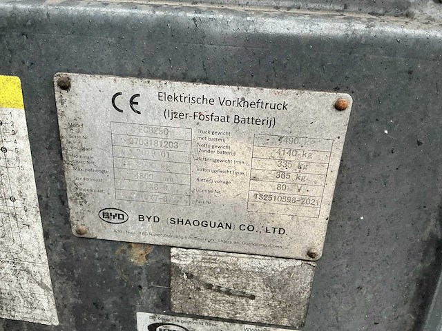 2019 byd ecb25c vorkheftruck - afbeelding 10 van  28