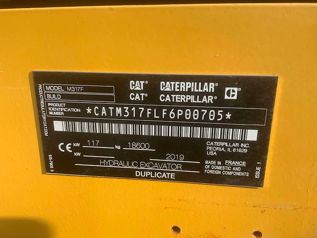 2019 caterpillar m317f banden graafmachine - afbeelding 5 van  44