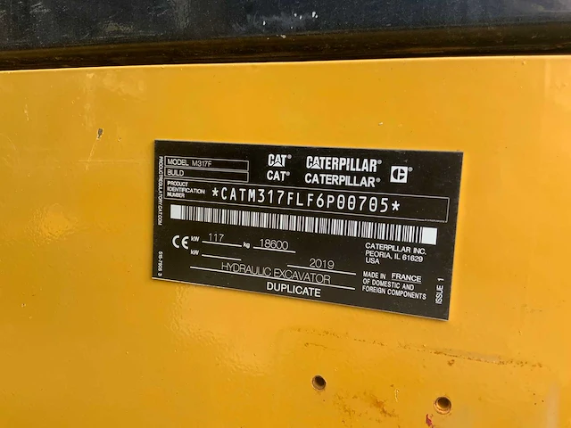 2019 caterpillar m317f banden graafmachine - afbeelding 27 van  44