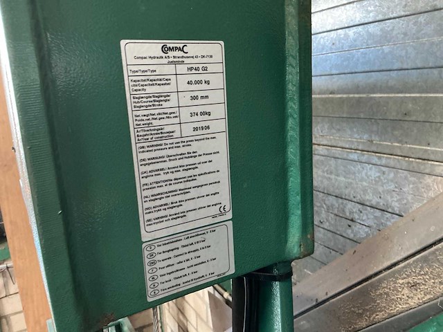 2019 compac hp40g2 hydraulische pers - afbeelding 9 van  9