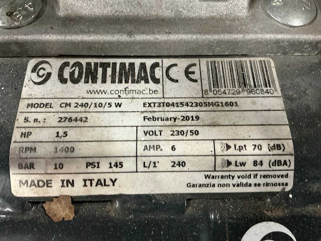 2019 contimac cm 240/10/5 w luchtcompressor - afbeelding 3 van  3