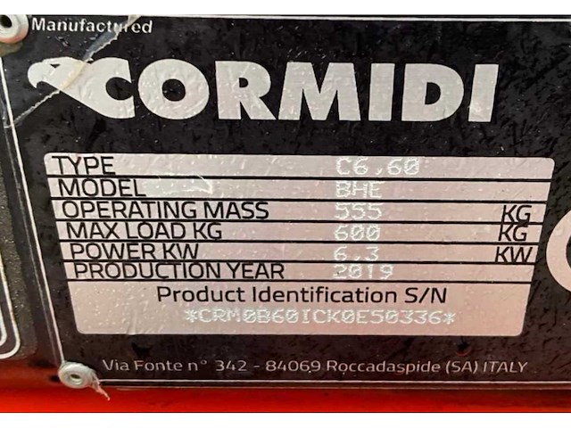 2019 cormidi c6.60 bhe compacte rupsdumper / mini rupsdumper - afbeelding 7 van  15