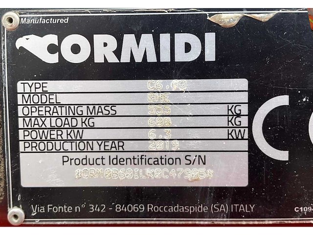 2019 cormidi c6.60 bhe compacte rupsdumper / mini rupsdumper - afbeelding 10 van  18