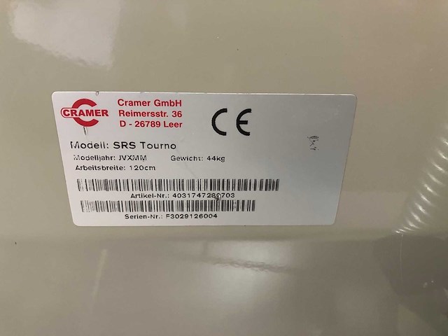 2019 cramer rs120t remarc sneeuwschuif “ongebruikt” - afbeelding 1 van  1