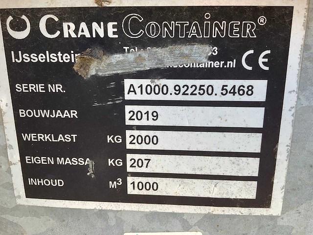 2019 crane container a kraancontainer - afbeelding 6 van  6