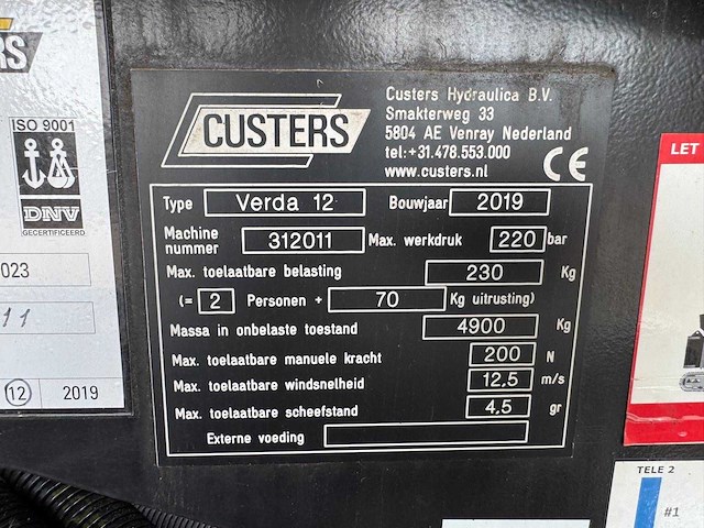 2019 custers verda 12 hoogwerker - afbeelding 8 van  20