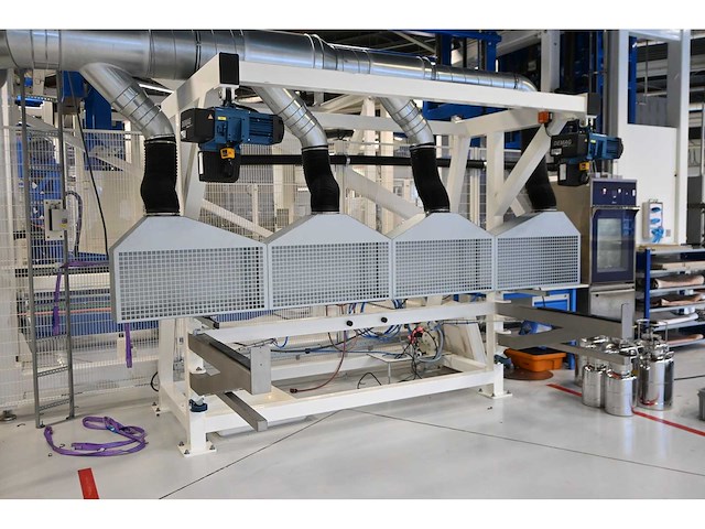 2019 demag / masévon - 4-delige afzuiginstallatie met hijsframe voorzien van 2 x demag dc com 5-500 kg kettingtakels - afbeelding 9 van  16