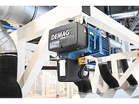 2019 demag / masévon - 4-delige afzuiginstallatie met hijsframe voorzien van 2 x demag dc com 5-500 kg kettingtakels - afbeelding 10 van  16