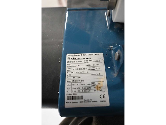 2019 demag / masévon - 4-delige afzuiginstallatie met hijsframe voorzien van 2 x demag dc com 5-500 kg kettingtakels - afbeelding 16 van  16