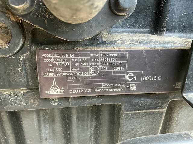 2019 deutz-fahr 6140 vierwielaangedreven landbouwtractor - afbeelding 51 van  58