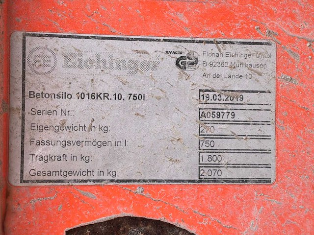 2019 eichinger 1016h.10 betonkubel - afbeelding 6 van  6