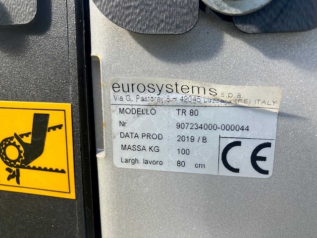 2019 eurosystems klepelmaaier 80cm voor p130 demo model - afbeelding 6 van  6