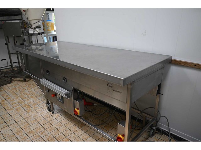2019 everbake capway creare automatic 4-delige rvs oliebollen friteuse met pneumatisch opduwsysteem - afbeelding 9 van  9