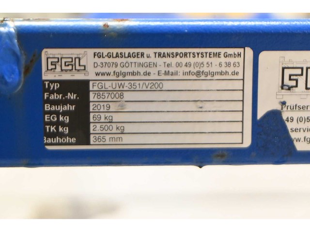 2019 fgl glaslager fgl-uw-351v200 glas transport bok (10x) - afbeelding 5 van  5