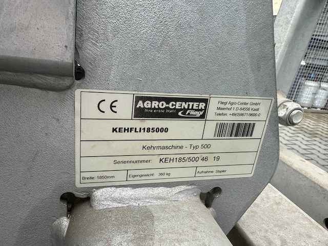 2019 fliegl veegmachine khe185/500 straatveegmachine - afbeelding 9 van  10