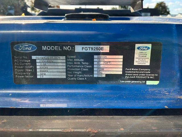 2019 ford fgt9250e stroomgenerator - afbeelding 3 van  12