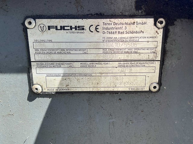 2019 fuchs mhl310 s5 overslagkraan - afbeelding 18 van  46