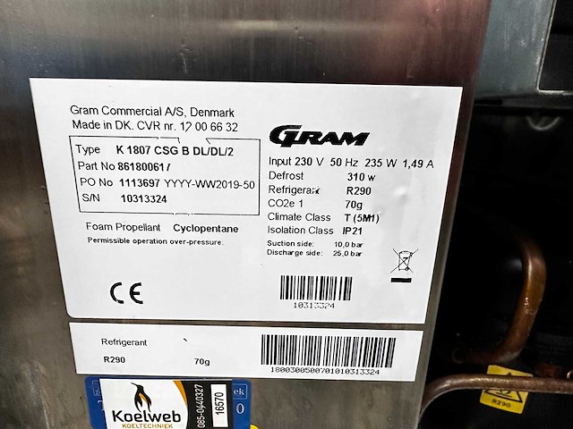 2019 gram k 1807 csg b koelwerkbank - afbeelding 2 van  3