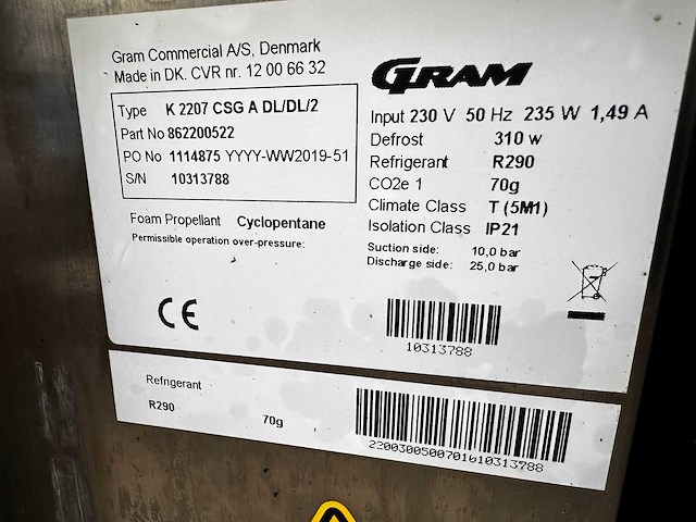 2019 gram k 2207 csg b koelwerkbank - afbeelding 7 van  7