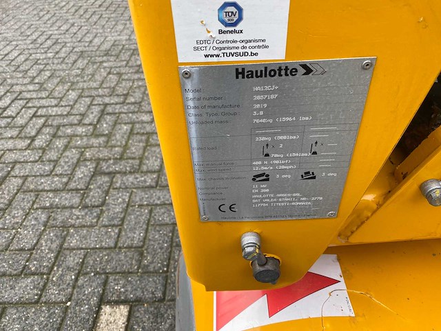 2019 haulotte ha12cj+ hoogwerker - afbeelding 5 van  13