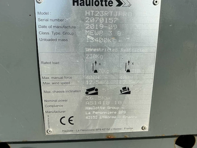 2019 haulotte ht23rtjpro hoogwerker - afbeelding 6 van  41