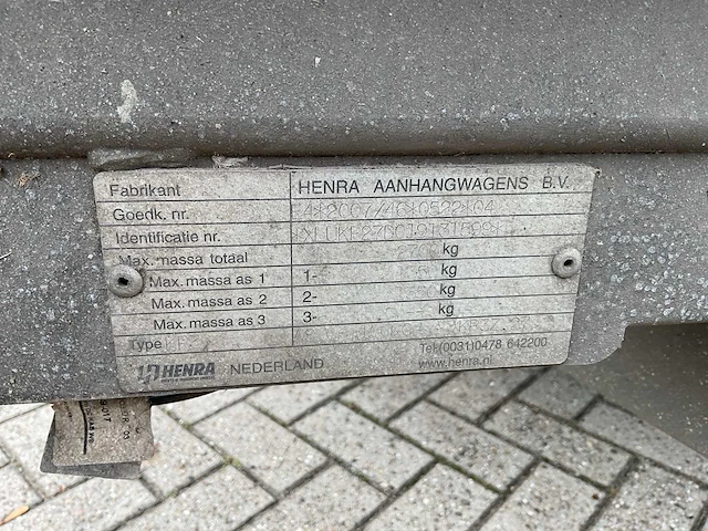 2019 henra kp3z.27 dubbel assige kipper aanhangwagen (33-wv-fn) - afbeelding 2 van  15