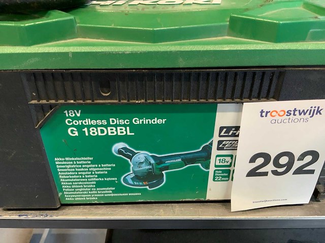 2019 hikoki g 18dbbl haakse slijpmachine - afbeelding 2 van  5