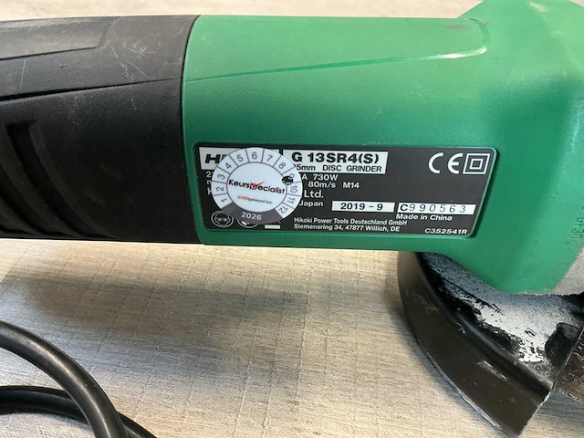 2019 hikoki g13sr4 haakse slijpmachine - afbeelding 3 van  5