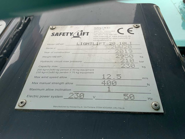 2019 hinowa lightlift 20.10li performance iiis spinhoogwerker - afbeelding 19 van  27