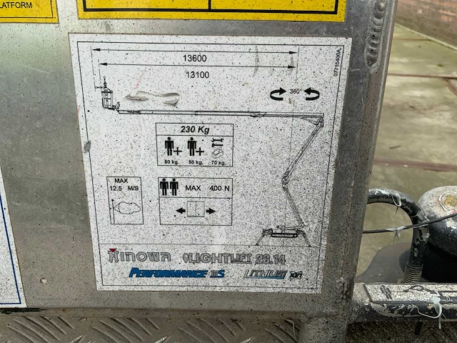 2019 hinowa lightlift 26.14 performance iiis spinhoogwerker - afbeelding 24 van  32