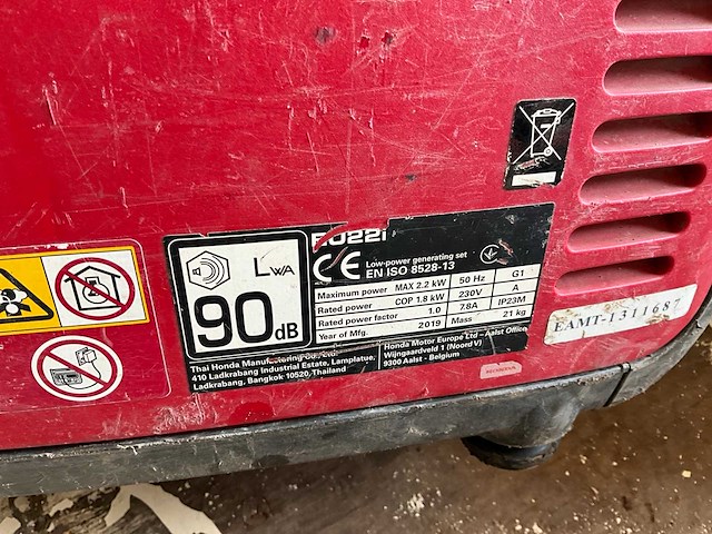 2019 honda inverter eu22is aggregaat - afbeelding 4 van  4