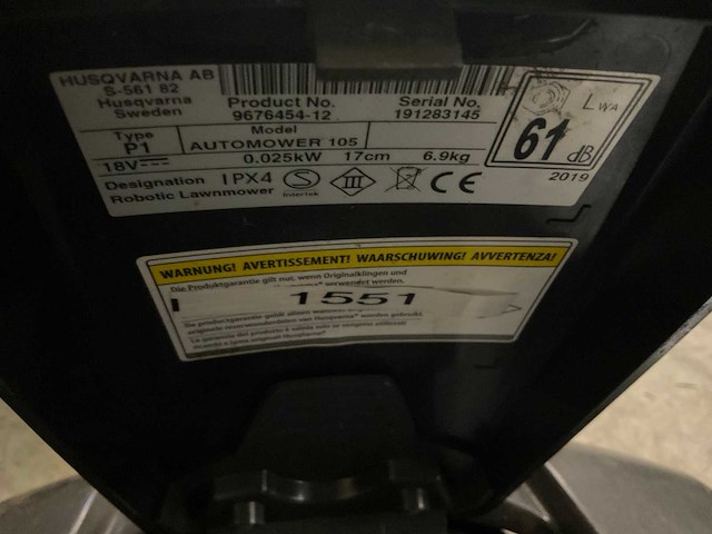2019 husqvarna 105 robotmaaier - afbeelding 5 van  5