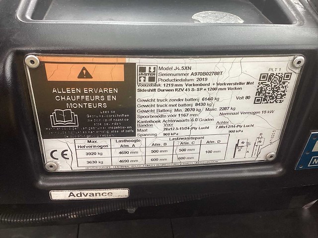 2019 hyster j 4.5 xn vorkheftruck - afbeelding 5 van  15