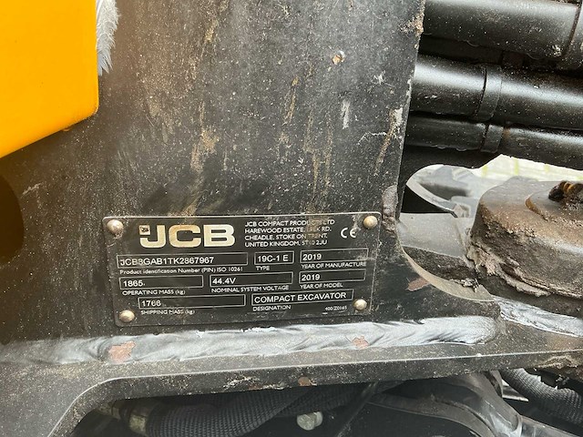 2019 jcb 19c-1 e minigraafmachine - afbeelding 7 van  19