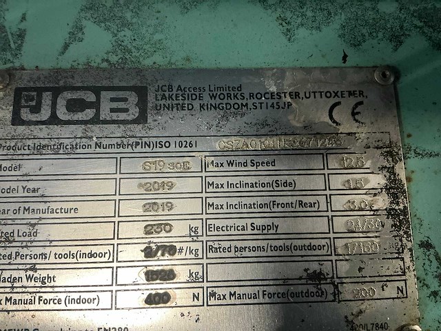 2019 jcb s1930e hoogwerker - afbeelding 4 van  9
