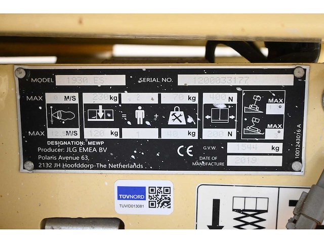 2019 jlg 1930 es schaar hoogwerker - afbeelding 15 van  20