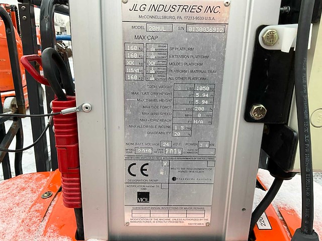 2019 jlg 20mvl hoogwerker / personenlift - afbeelding 2 van  11