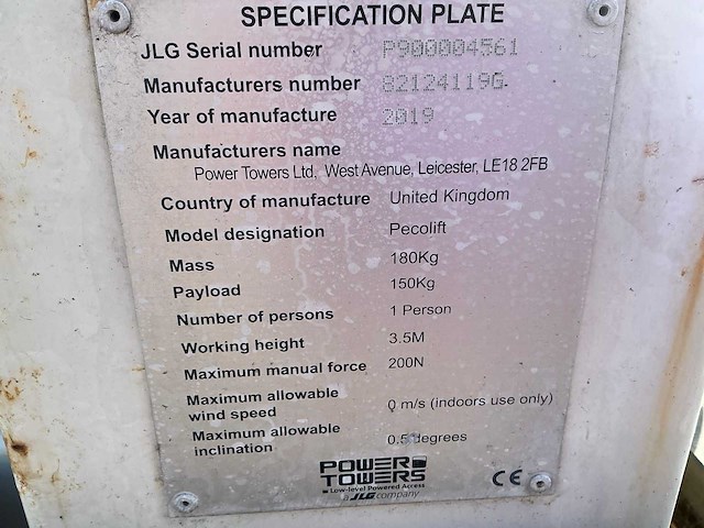 2019 jlg peco hoogwerker - afbeelding 2 van  3