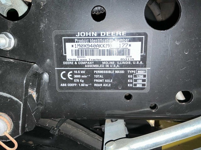 2019 john deere x940 grasmaaier - afbeelding 31 van  37